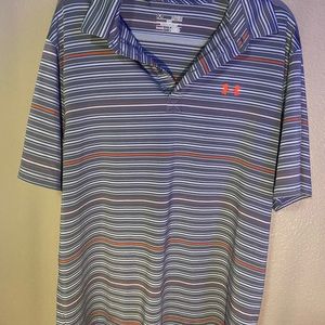 Men’s Under Armour loose Heatgear polo shirt. Size XL. Gray, loose fit